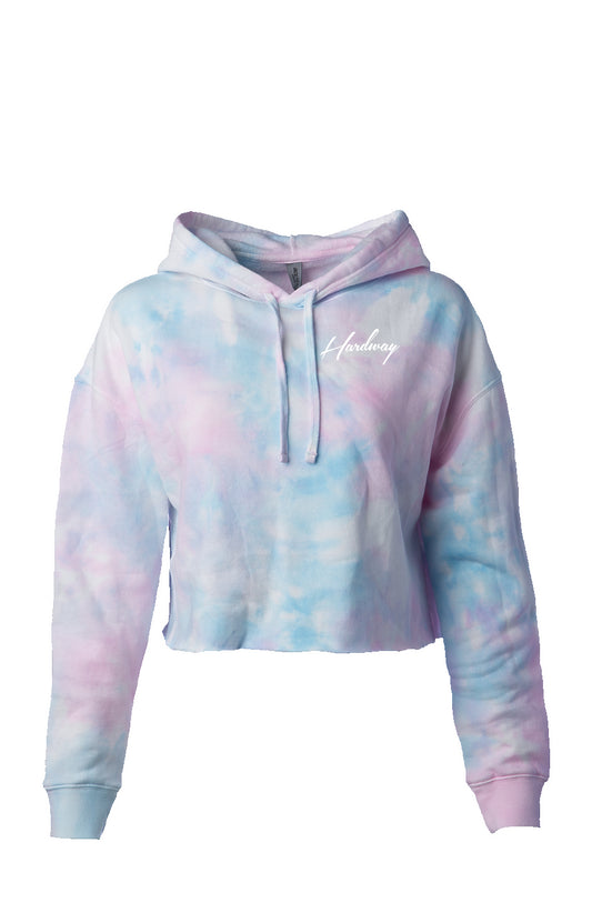Women's Embroidered Cotton Candy Crop Top Hoodie